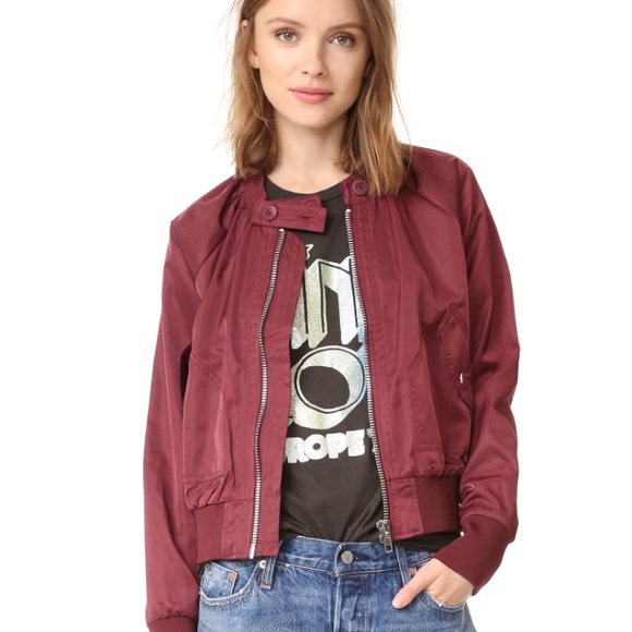 Free People Jackets \u0026 Coats | Free People Midnight Bomber Jacket | Color: Brown/Red | Size: Xs | Kimberlymay1's Closet